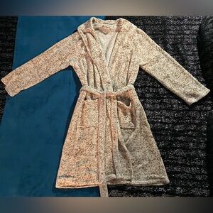 Cream and brown warm leopard print robe